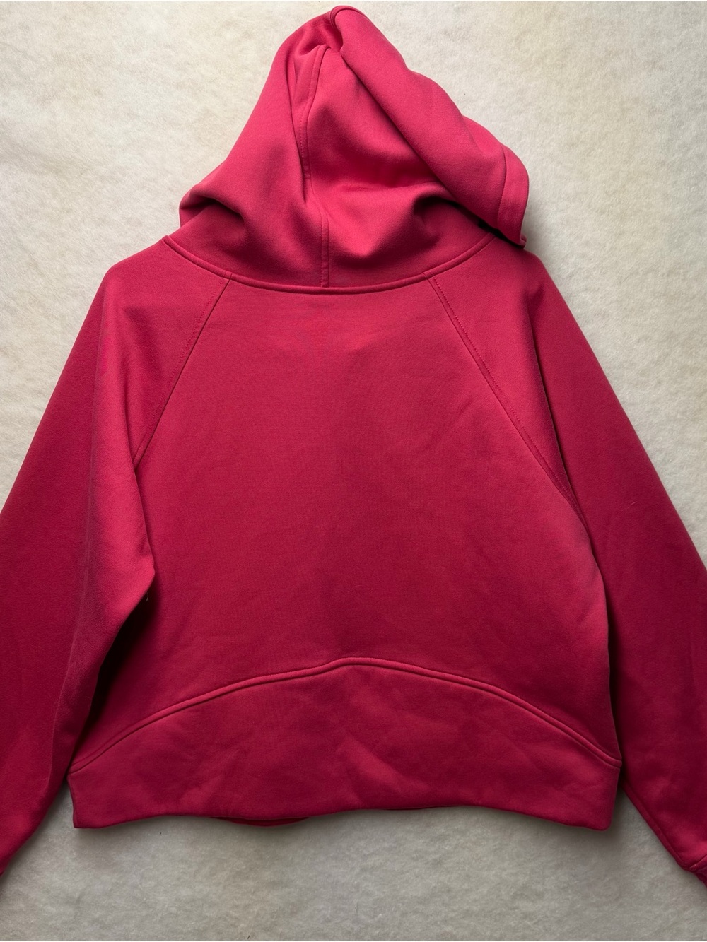 LASLULU Women’s Oversized Fleece Half Zip Hoodie Pink Crop Pullover XL - Picture 5 of 7